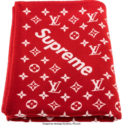 red supreme louis vuitton blanket|Louis Vuitton x supreme font.